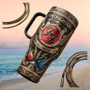 Foo Fighters Rock & Roll Legacy Est 1994 3D Jeweled Guitar Tumbler