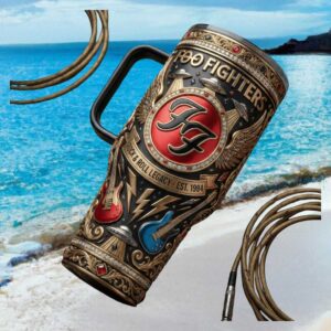 Foo Fighters Rock & Roll Legacy Est 1994 3D Jeweled Guitar Tumbler