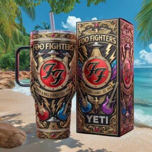 Foo Fighters Rock & Roll Legacy Guitar Logo 40oz Tumbler