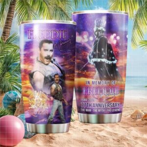 Freddie Mercury Queen 77th Anniversary In Memory Of Stainless Steel Tumbler