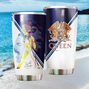 Freddie Mercury Silhouette Abstract Pop Art Queen Crest Graphic Tumbler