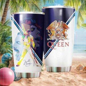 Freddie Mercury Silhouette Abstract Pop Art Queen Crest Graphic Tumbler
