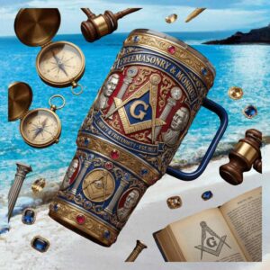 Freemasonry & Monroe Liberty Fraternity 3D Masonic Symbols Luxury Tumbler