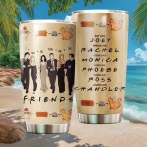 Friends Cast Wedding Outfits Tan Tumbler   Eat Like Joey Cook Like Monica