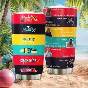 Friends Character Fun Facts Color Block Tumbler Rachel Monica Phoebe Joey