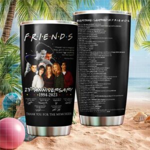 Friends TV Show Cast Tribute & Quotes Black Stainless Steel Tumbler