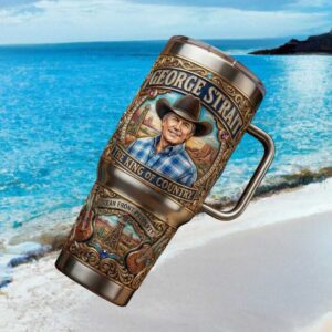 George Strait The King Of Country 40oz Tumbler Ocean Front Property Western Style Tumbler