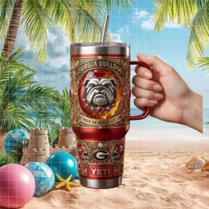 Georgia Bulldogs Between the Hedges Est 1785 Luxury 3D NCAA Tumbler