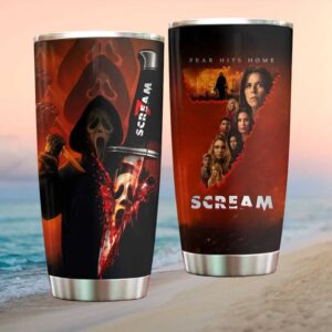 Ghostface Scream 7 Red & Black Slasher 20oz Stainless Steel Tumbler