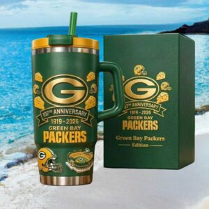Green Bay Packers 107th Anniversary (1919 2026) Cheesehead Edition Tumbler