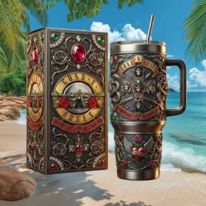 Guns N' Roses Appetite For Destruction Vintage Rock 40oz Tumbler with Handle