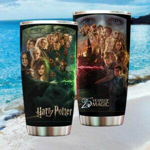 Harry Potter 25 Years of Magic Anniversary Character Collage Movie Tumbler