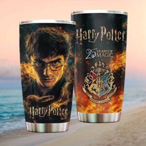 Harry Potter 25 Years of Magic Hogwarts Crest Fire & Snake Stainless STumblerl Tumbler