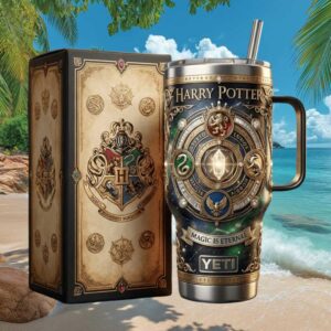 Harry Potter Hogwarts Houses “Magic Is Eternal” 3D Galaxy Tumbler