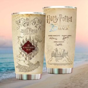 Harry Potter Marauder's Map 25 Years of Magic Tumbler with Cast Signatures