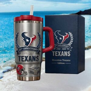 Houston Texans 25th Anniversary 2002 2026 Limited Edition Insulated Tumbler with Handle