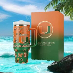 Hurricane Queen Tropical Glow Edition Miami Hurricanes Fan 3D Sport Tumbler