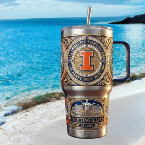Illinois Fighting Illini NCAA Collegiate Spirit 40oz Insulated Travel Tumbler