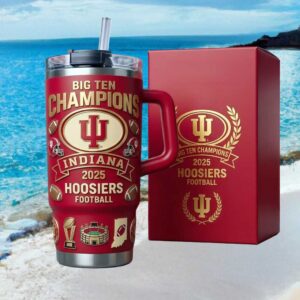 Indiana Hoosiers 2025 Big Ten Football Champions Commemorative 40oz Tumbler