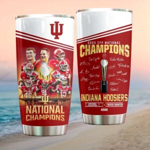 Indiana Hoosiers 2025 CFP National Champions Autograph Signature Series Tumbler