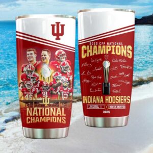 Indiana Hoosiers 2025 CFP National Champions Roster Signature Tumbler