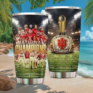 Indiana Hoosiers 2025 National Champions Team Roster and Trophy Tumbler