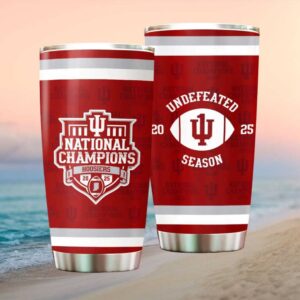 Indiana Hoosiers 2025 National Champions Undefeated Season Stainless STumblerl Tumbler