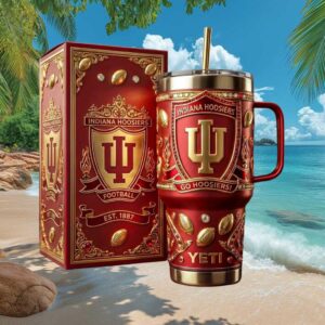 Indiana Hoosiers IU Football NCAA Collegiate 3D Sculpted Red Tumbler