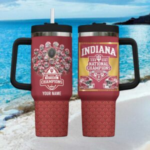 Indiana Hoosiers Undefeated 2025 National Champions Personalized Football Tumbler