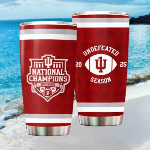 Indiana Hoosiers Undefeated Season 2025 National Champions Red Stripe Tumbler