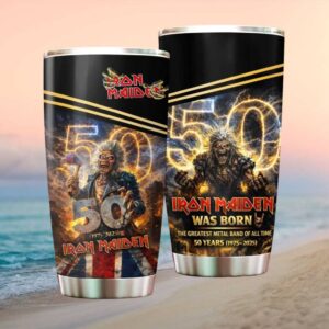 Iron Maiden 50 Years Anniversary (1975 2025) Greatest Metal Band Tumbler
