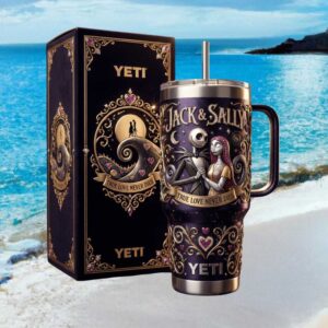Jack & Sally Nightmare Before Christmas “True Love Never Dies” 3D Tumbler