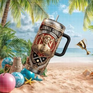 Jannik Sinner Tennis Champion Calm Focus Dominance 3D Portrait Design