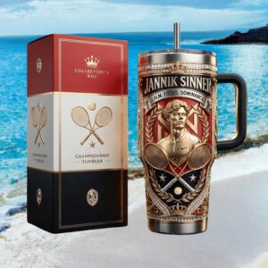 Jannik Sinner Tennis Champion Calm Focus Dominance 3D Tumbler
