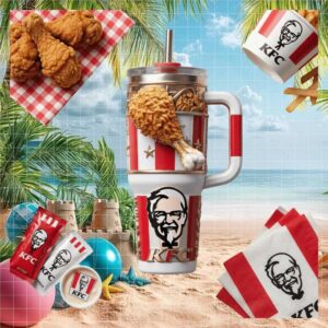 KFC Colonel Sanders 3D Fried Chicken Bucket Graphic Design