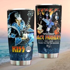 KISS Ace Frehley “Spaceman” 1951 2025 Memorial Tribute Commemorative Tumbler