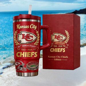 Kansas City Chiefs 66th Anniversary Commemorative Red & Gold Tumbler