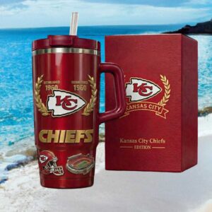 Kansas City Chiefs Established 1960 Red & Gold Chrome Anniversary Edition Tumbler