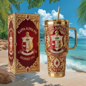 Kappa Alpha Psi Fraternity Crimson & Cream Jeweled 1911 Founders Tumbler