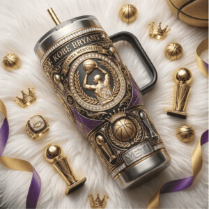 Kobe Bryant Mamba Mentality Purple & Gold 3D Commemorative Tumbler