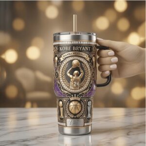 Kobe Bryant Mamba Mentality Purple & Gold 3D Commemorative Tumbler