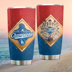 LA Dodgers 2025 World Series Champions Back to Back Team Roster Tumbler