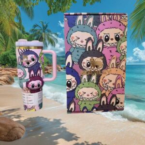 Labubu Monster Art Colorful Pattern Tumbler and Box