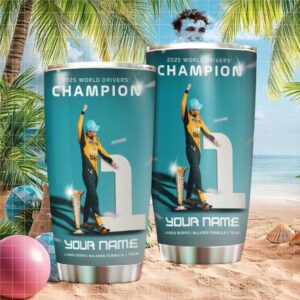 Lando Norris 2025 F1 World Drivers' Champion Custom Name Tumbler
