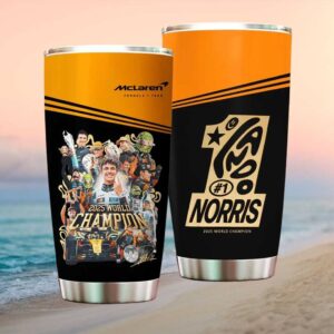 Lando Norris McLaren F1 2025 World Champion Commemorative Racing Tumbler