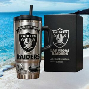 Las Vegas Raiders Established 1960 Allegiant Stadium Edition Silver & Black Tumbler