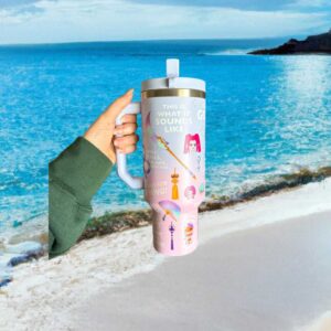 Le Sserafim K Pop Inspired Aesthetic Pink Tumbler with Handle