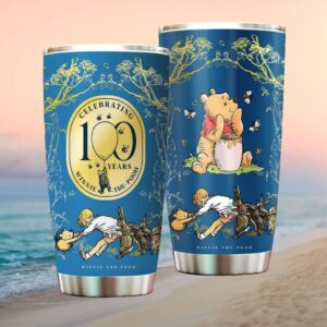 Limited Edition 100 Years Winnie the Pooh Blue Vintage Christopher Robin Tumbler