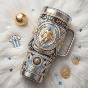 Lionel Messi “Greatest of All Time” Argentina Blue 3D Tumbler