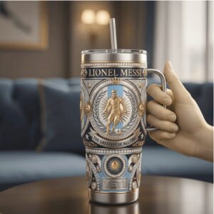 Lionel Messi “Greatest of All Time” Argentina Blue 3D Tumbler